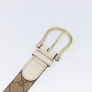 GUCCI GG Canvas Belt 36.6"" Beige Gold 189790 497717 Auth hk4074-8