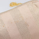 FENDI Chain Shoulder Bag Canvas Pink Gold Auth hk4075-8
