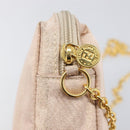 FENDI Chain Shoulder Bag Canvas Pink Gold Auth hk4075-10