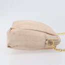 FENDI Chain Shoulder Bag Canvas Pink Gold Auth hk4075-3