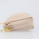 FENDI Chain Shoulder Bag Canvas Pink Gold Auth hk4075-4