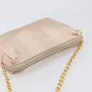 FENDI Chain Shoulder Bag Canvas Pink Gold Auth hk4075-6