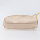 FENDI Chain Shoulder Bag Canvas Pink Gold Auth hk4075-5