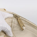 SAINT LAURENT Downtown Tote Bag Leather White Gold 175884 Auth hk4076-9