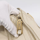 SAINT LAURENT Downtown Tote Bag Leather White Gold 175884 Auth hk4076-10