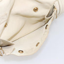 SAINT LAURENT Downtown Tote Bag Leather White Gold 175884 Auth hk4076-23