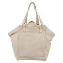 SAINT LAURENT Downtown Tote Bag Leather White Gold 175884 Auth hk4076-2