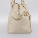 SAINT LAURENT Downtown Tote Bag Leather White Gold 175884 Auth hk4076-3