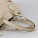 SAINT LAURENT Downtown Tote Bag Leather White Gold 175884 Auth hk4076-7