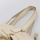 SAINT LAURENT Downtown Tote Bag Leather White Gold 175884 Auth hk4076-14
