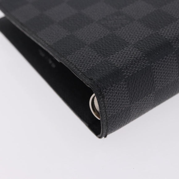 LOUIS VUITTON Damier Graphite Agenda MM Day Planner Cover R20242 LV Auth hk4077