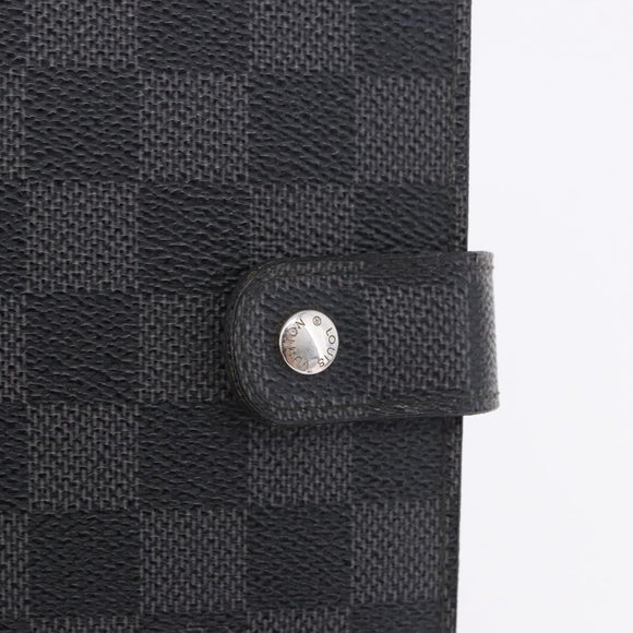 LOUIS VUITTON Damier Graphite Agenda MM Day Planner Cover R20242 LV Auth hk4077