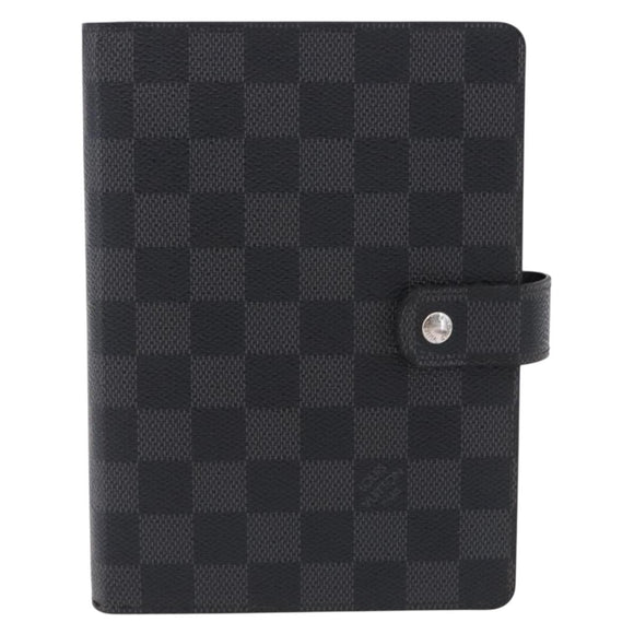 LOUIS VUITTON Damier Graphite Agenda MM Day Planner Cover R20242 LV Auth hk4077