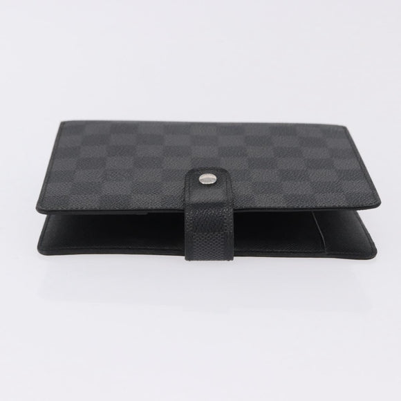LOUIS VUITTON Damier Graphite Agenda MM Day Planner Cover R20242 LV Auth hk4077