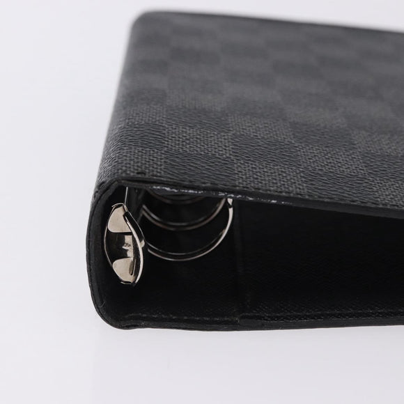 LOUIS VUITTON Damier Graphite Agenda MM Day Planner Cover R20242 LV Auth hk4077