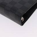 LOUIS VUITTON Damier Graphite Agenda MM Day Planner Cover R20242 LV Auth hk4077-14