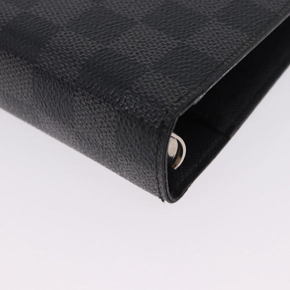 LOUIS VUITTON Damier Graphite Agenda MM Day Planner Cover R20242 LV Auth hk4077
