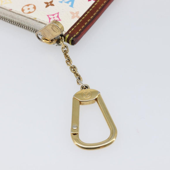 LOUIS VUITTON Multicolor Pochette Cles Coin Purse White M92655 LV Auth hk4078