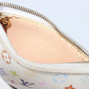 LOUIS VUITTON Multicolor Pochette Cles Coin Purse White M92655 LV Auth hk4078-10