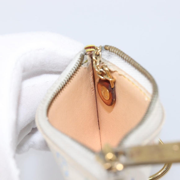 LOUIS VUITTON Multicolor Pochette Cles Coin Purse White M92655 LV Auth hk4078