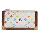 LOUIS VUITTON Multicolor Pochette Cles Coin Purse White M92655 LV Auth hk4078-13