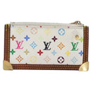 LOUIS VUITTON Multicolor Pochette Cles Coin Purse White M92655 LV Auth hk4078-2