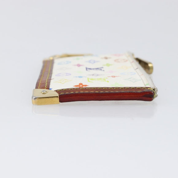 LOUIS VUITTON Multicolor Pochette Cles Coin Purse White M92655 LV Auth hk4078