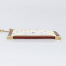 LOUIS VUITTON Multicolor Pochette Cles Coin Purse White M92655 LV Auth hk4078-6