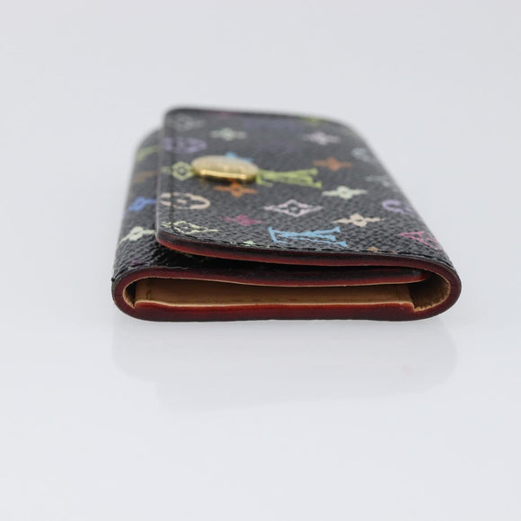 LOUIS VUITTON Multicolor Multicles 4 Key Case Black M93732 LV Auth hk4079