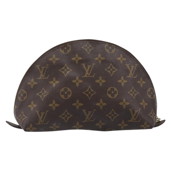 LOUIS VUITTON Monogram Trousse Demi Ronde Cosmetic Pouch M47520 LV Auth hk4091