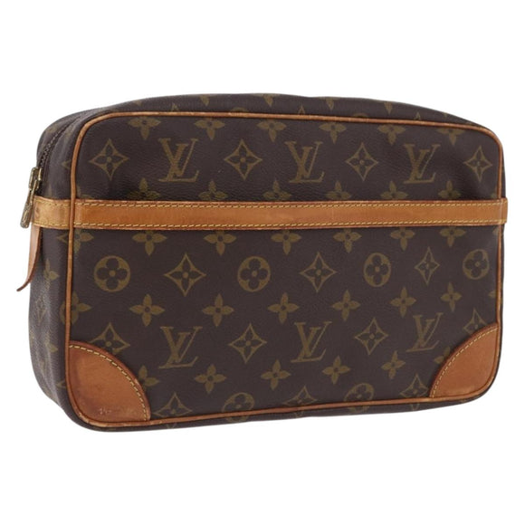 LOUIS VUITTON Monogram Compiegne 28 Clutch Bag M51845 LV Auth hk4095