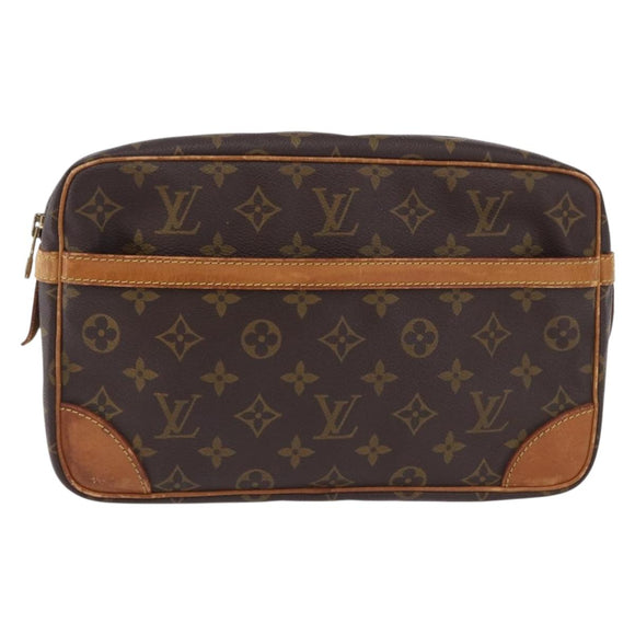 LOUIS VUITTON Monogram Compiegne 28 Clutch Bag M51845 LV Auth hk4095