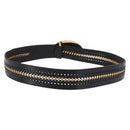 VERSACE Belt Leather 43.3"" Black Gold Auth hk4097-2