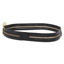 VERSACE Belt Leather 43.3"" Black Gold Auth hk4097-3