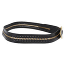 VERSACE Belt Leather 43.3"" Black Gold Auth hk4097-4