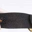 VERSACE Belt Leather 43.3"" Black Gold Auth hk4097-7