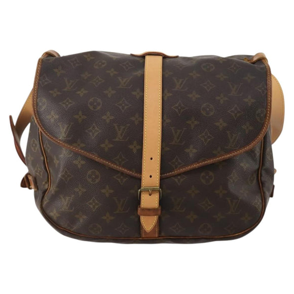 LOUIS VUITTON Monogram Saumur 35 Shoulder Bag M42254 LV Auth hk4113