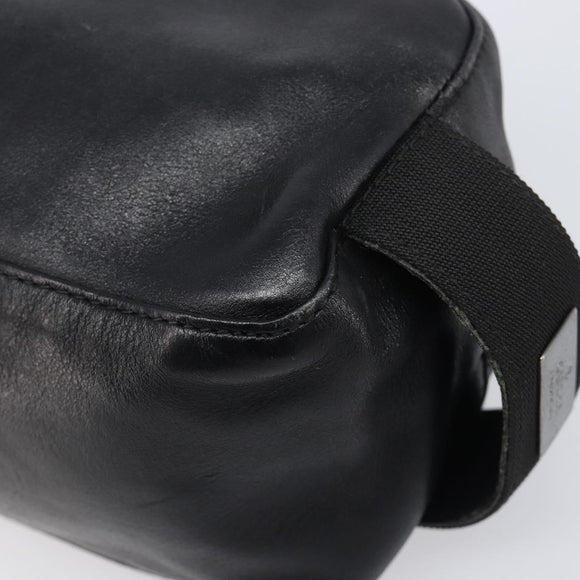 GUCCI Pouch Leather Black Silver 039 0974 Auth hk4120