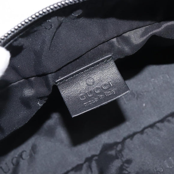 GUCCI Pouch Leather Black Silver 039 0974 Auth hk4120
