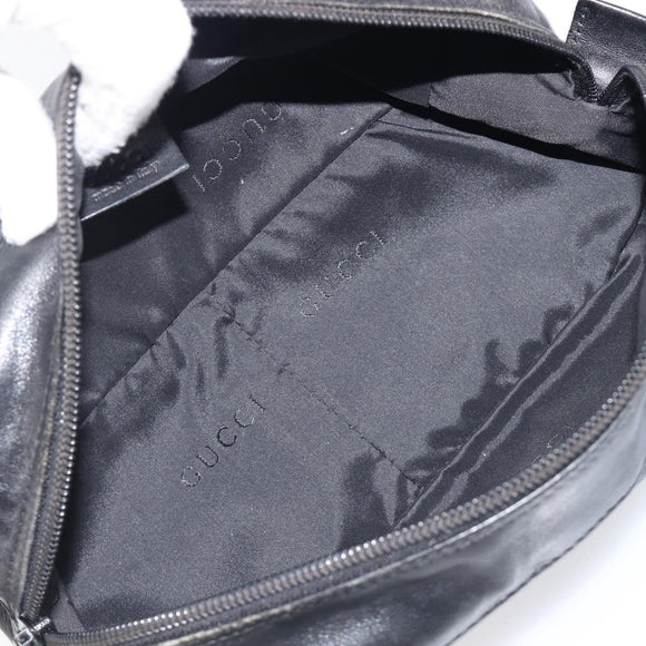 GUCCI Pouch Leather Black Silver 039 0974 Auth hk4120