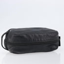 GUCCI Pouch Leather Black Silver 039 0974 Auth hk4120-6