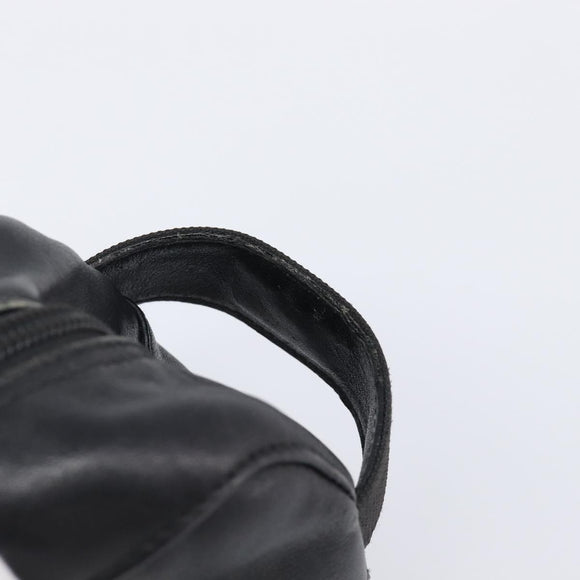 GUCCI Pouch Leather Black Silver 039 0974 Auth hk4120