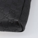 GUCCI GG Canvas Guccissima Shoulder Bag Leather Black Gold Auth hk4122-15