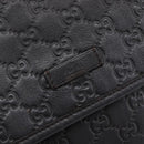 GUCCI GG Canvas Guccissima Shoulder Bag Leather Black Gold Auth hk4122-17