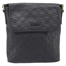 GUCCI GG Canvas Guccissima Shoulder Bag Leather Black Gold Auth hk4122-13
