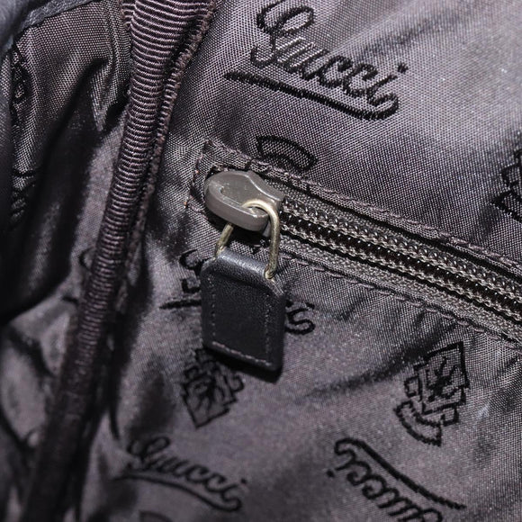 GUCCI GG Canvas Guccissima Shoulder Bag Leather Black Gold Auth hk4122