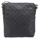 GUCCI GG Canvas Guccissima Shoulder Bag Leather Black Gold Auth hk4122-2