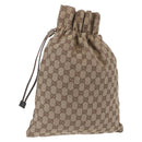 GUCCI GG Canvas Drawstring Bag Beige Silver 014 1136 Auth hk4124-1