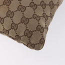 GUCCI GG Canvas Drawstring Bag Beige Silver 014 1136 Auth hk4124-17