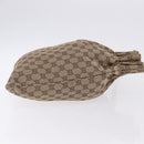 GUCCI GG Canvas Drawstring Bag Beige Silver 014 1136 Auth hk4124-4